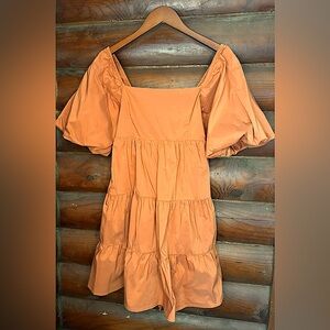 Olivaceous Tiered Babydoll Mini Dress Sz.S
